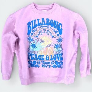Billabong Peace & Love Graphic Crewneck Sweatshirt Girls Medium